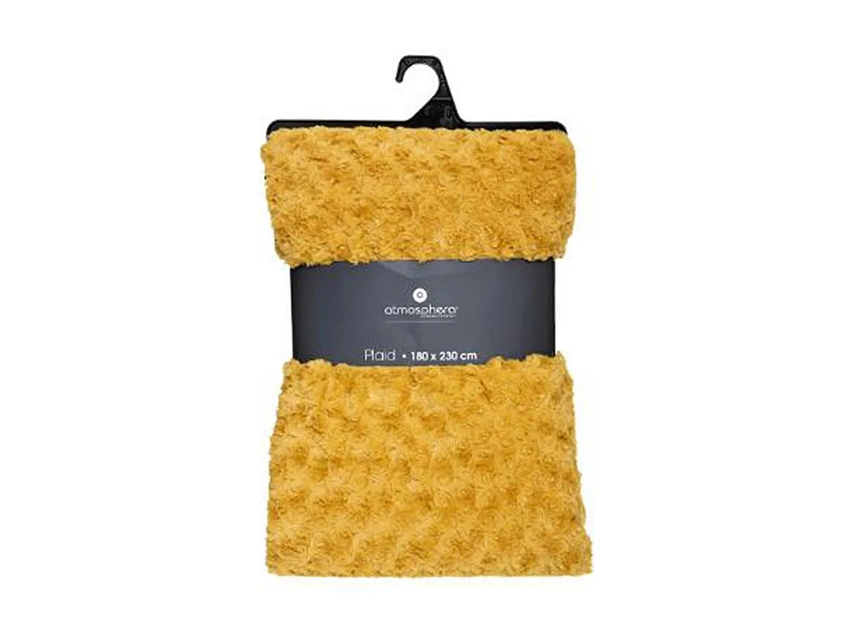 Plaid en Fourrure bouclée Ocre 180 x 230 cm