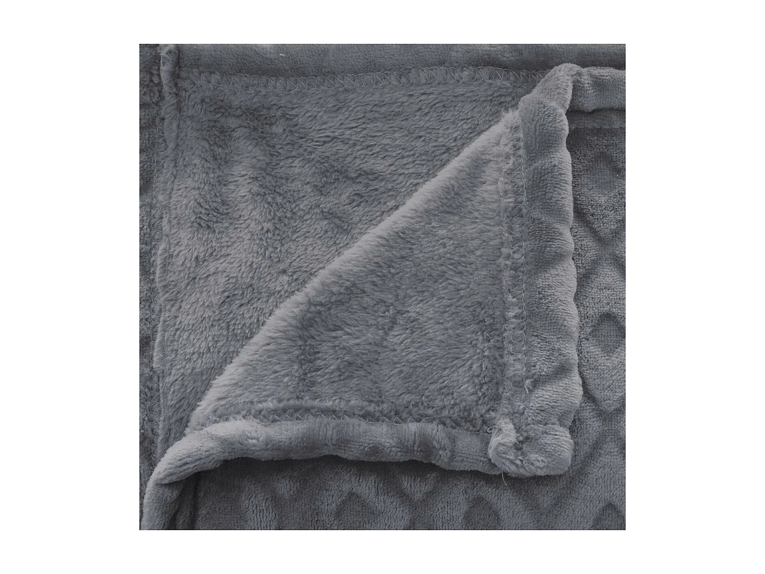 Plaid Gris motif losange en relief 180 x 230 cm