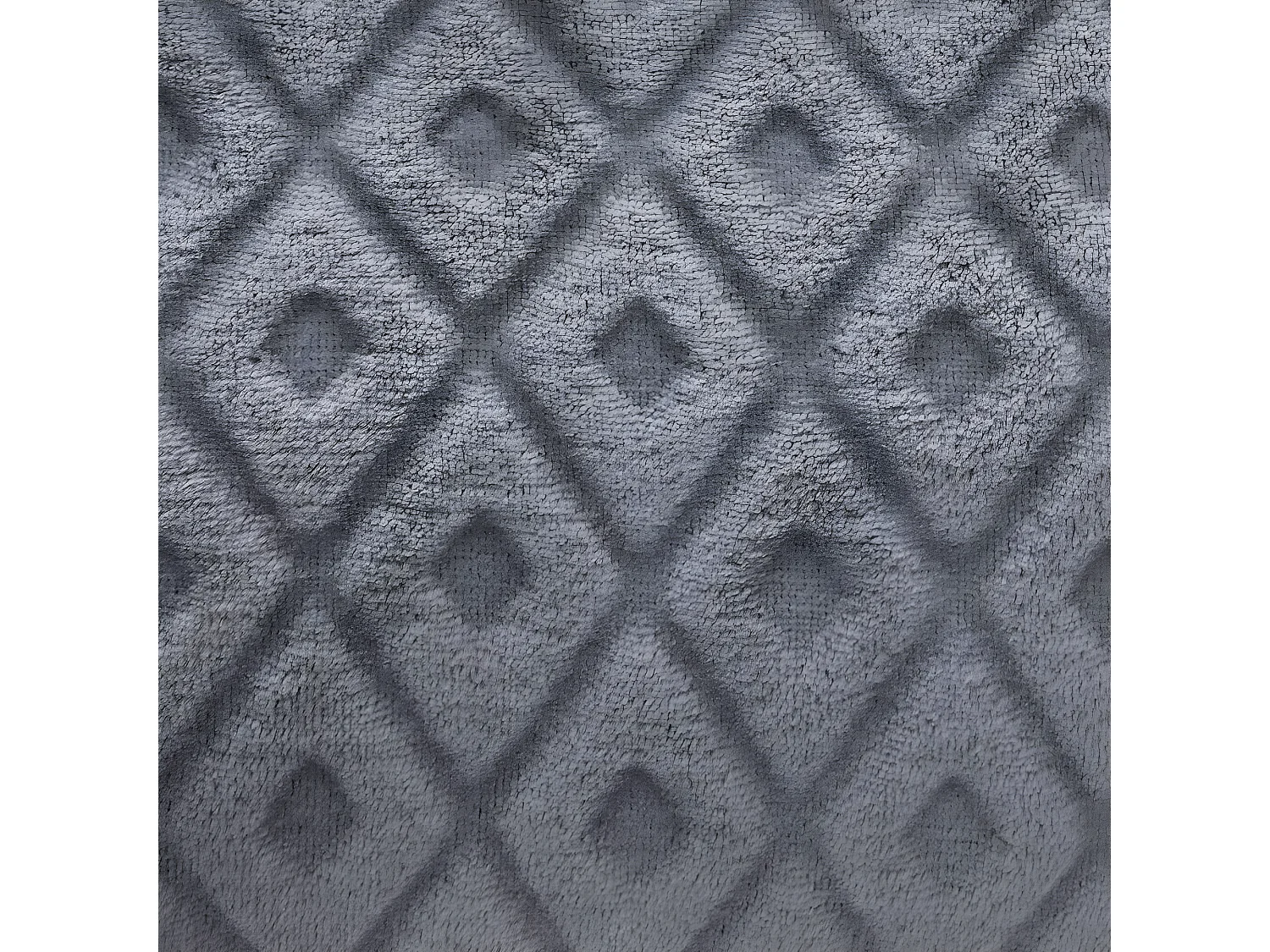 Plaid Gris motif losange en relief 180 x 230 cm