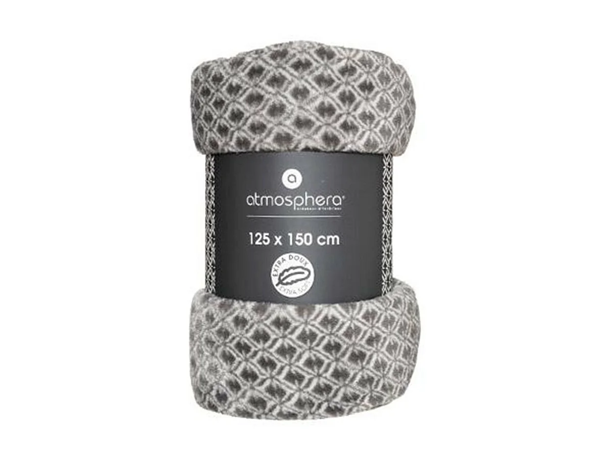 Plaid Flanelle Gris Imprimé Otto 125 x 150 cm