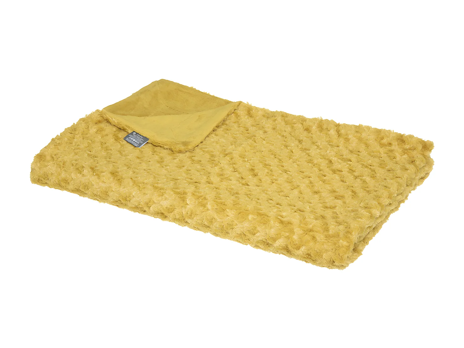 Plaid Ocre en Fourrure bouclée 120 x 160 cm