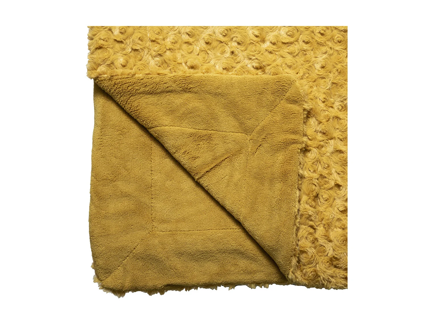 Plaid Ocre en Fourrure bouclée 120 x 160 cm