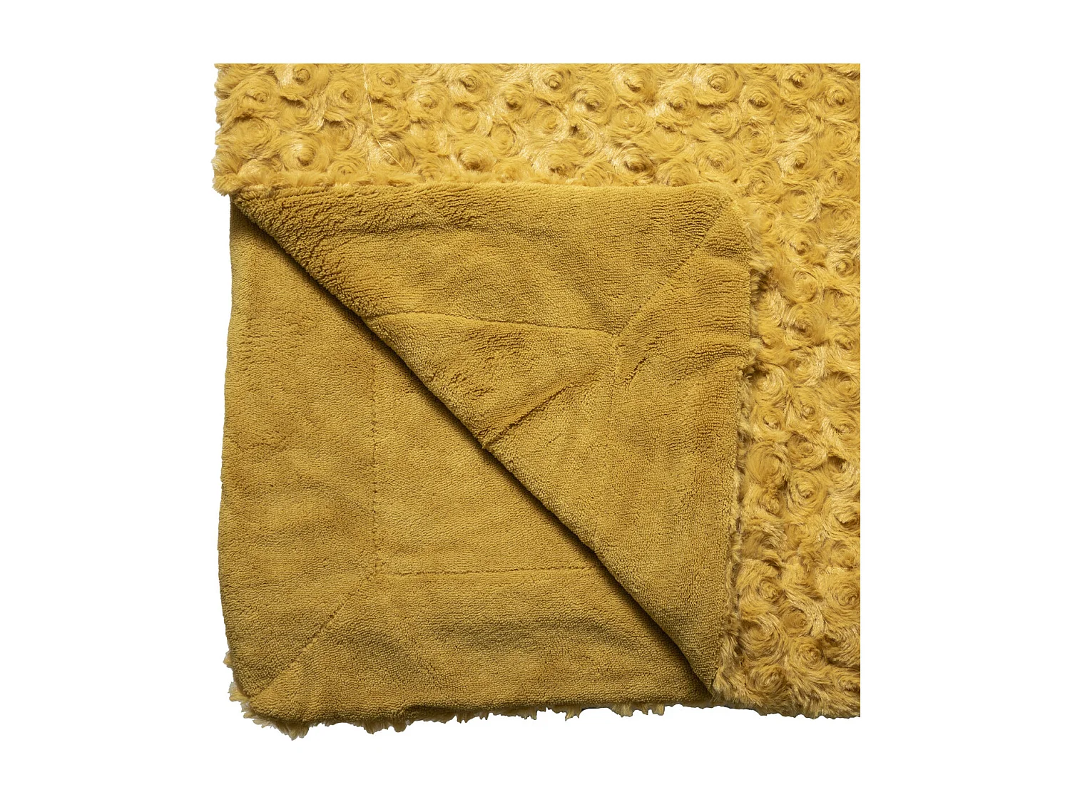 Plaid Ocre en Fourrure bouclée 120 x 160 cm