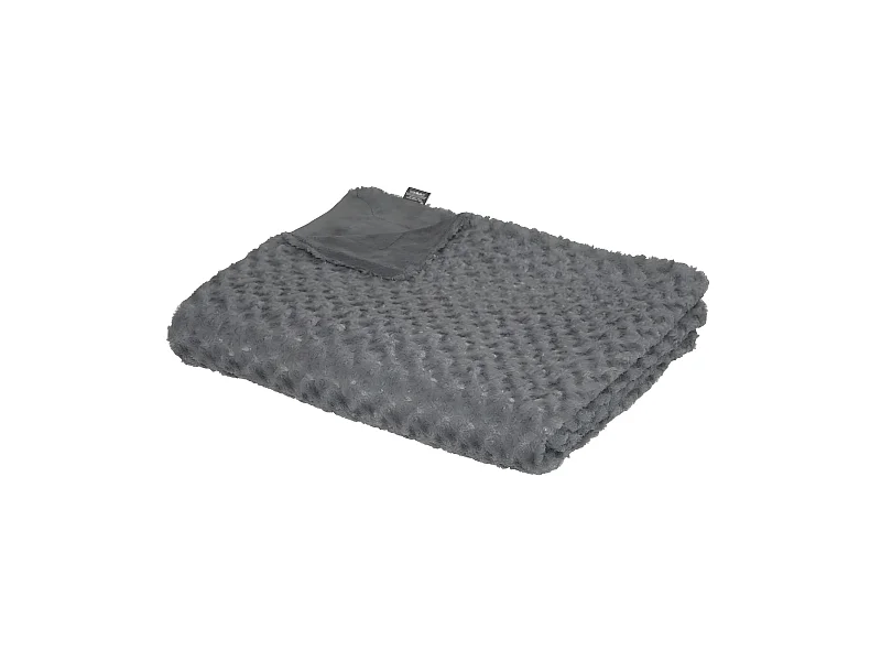 Plaid fourrure bouclée - 180 x 230 cm - Gris ardoise