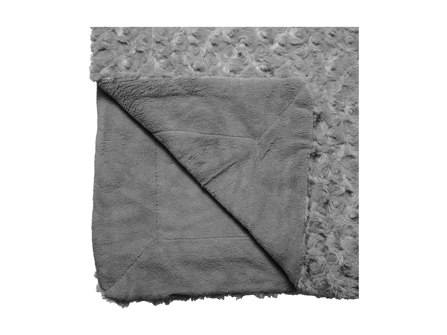 Plaid fourrure bouclée - 180 x 230 cm - Gris ardoise