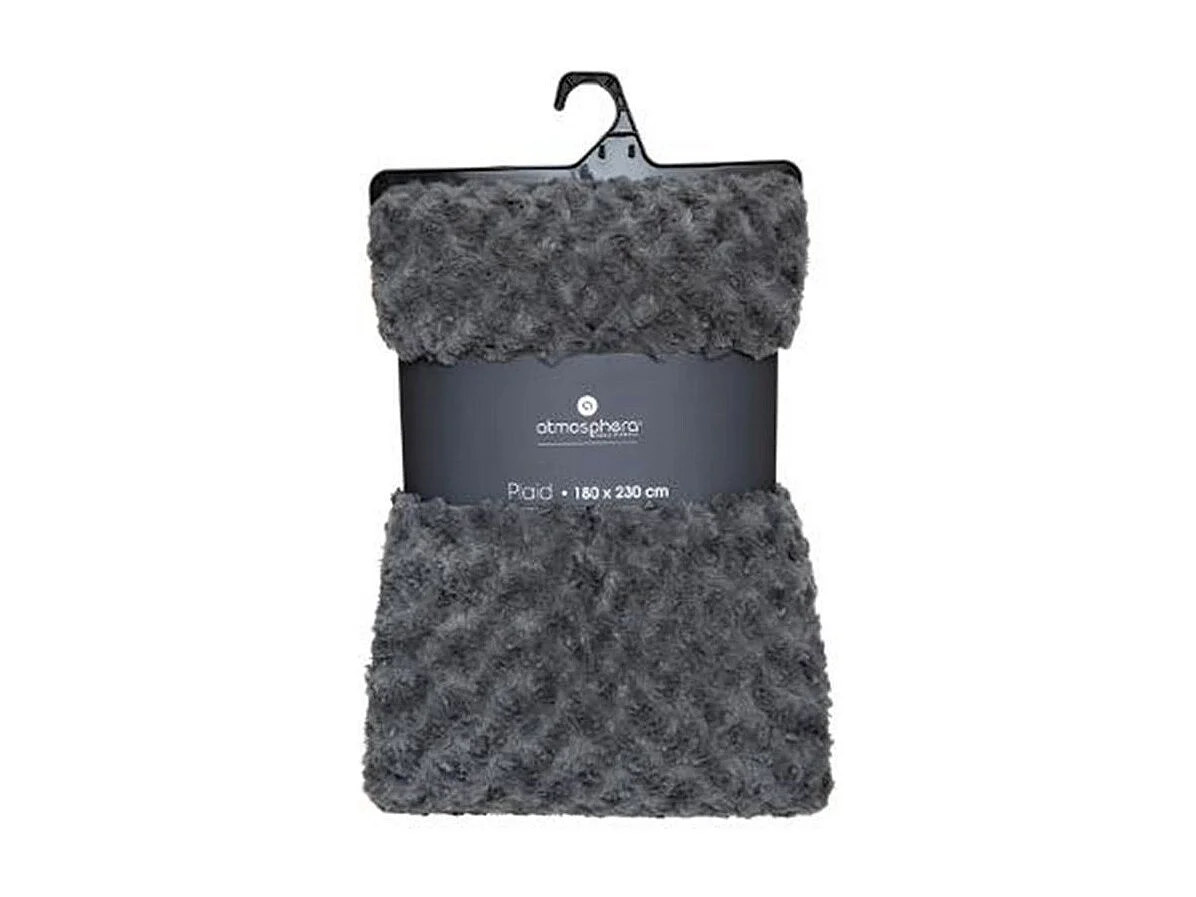 Plaid en Fourrure bouclée Gris Ardoise 180 x 230 cm