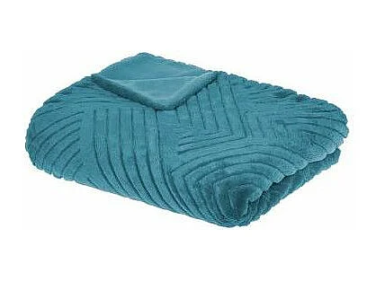 Plaid en Fourrure Bleu Canard motif en relief 180 x 230 cm