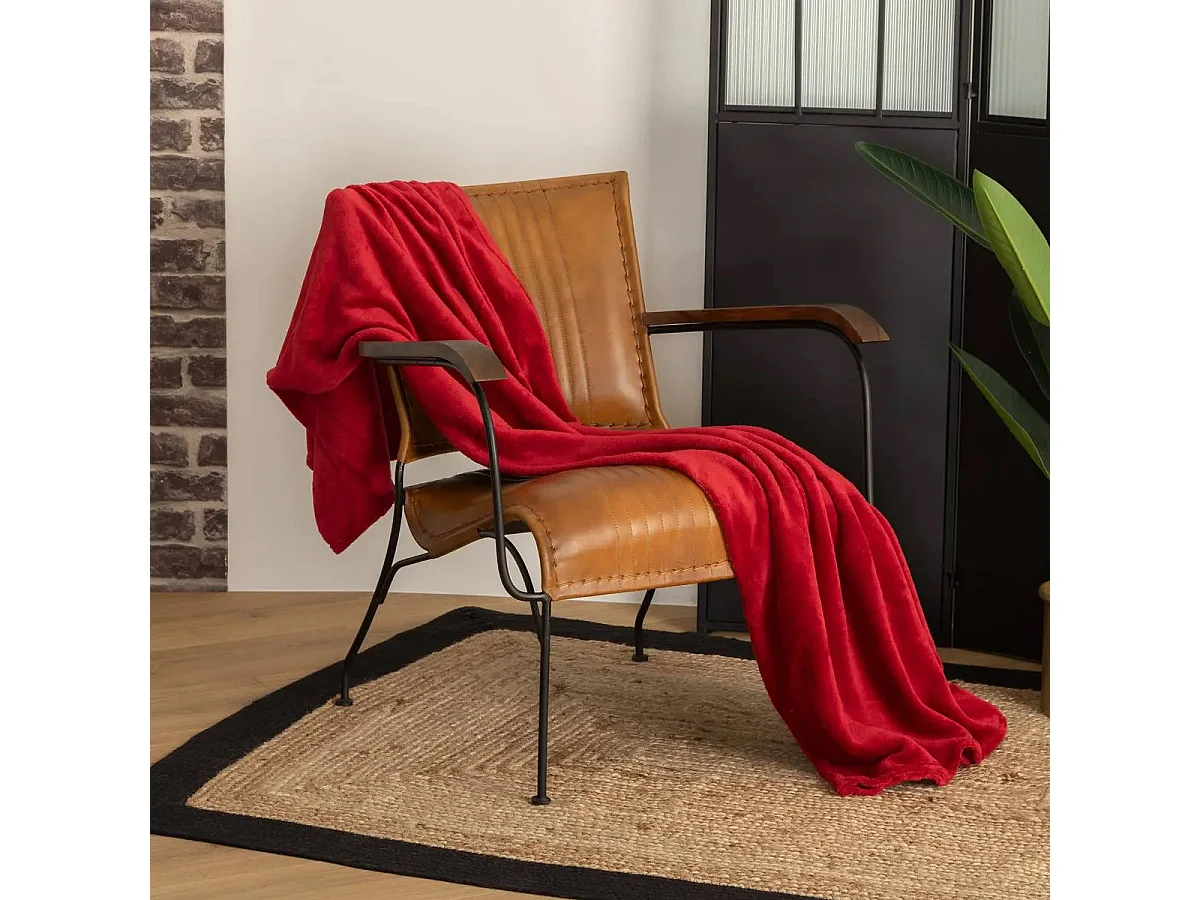 Plaid Microfibre Rouge 130x180 cm