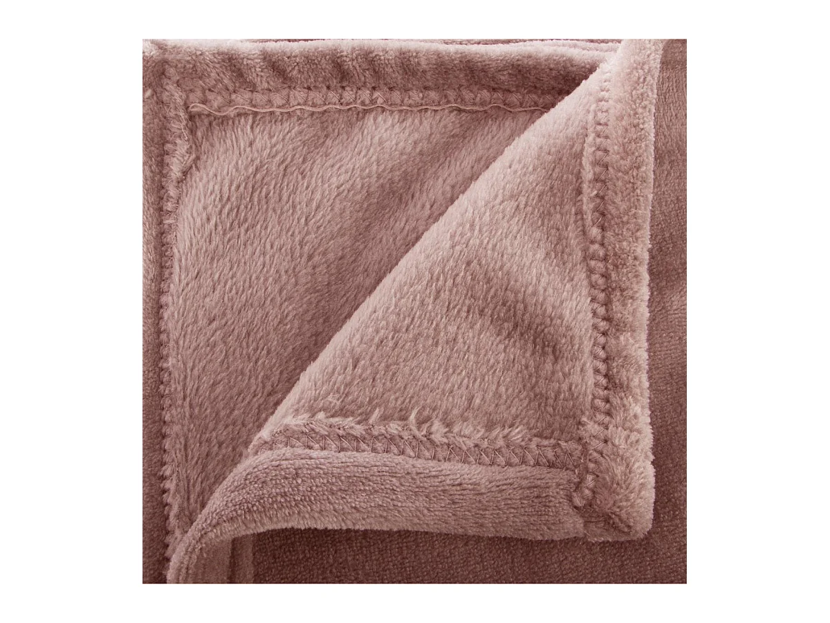 Plaid Doux Uni "Flanel" 180x230cm Rose