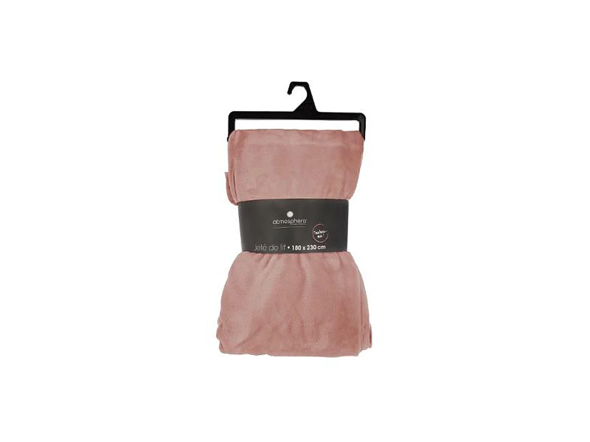 Plaid Doux Uni "Flanel" 180x230cm Rose