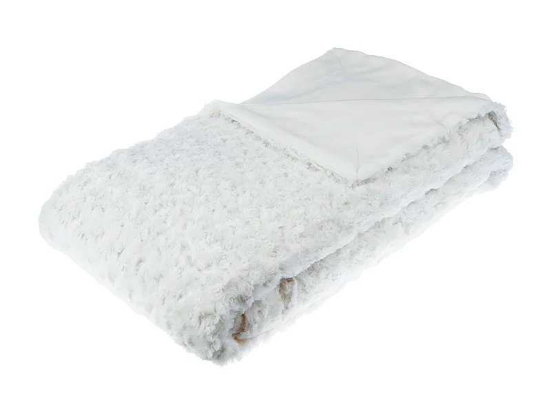 Plaid Ecru Fourrure Bouclée 180 x 230 cm