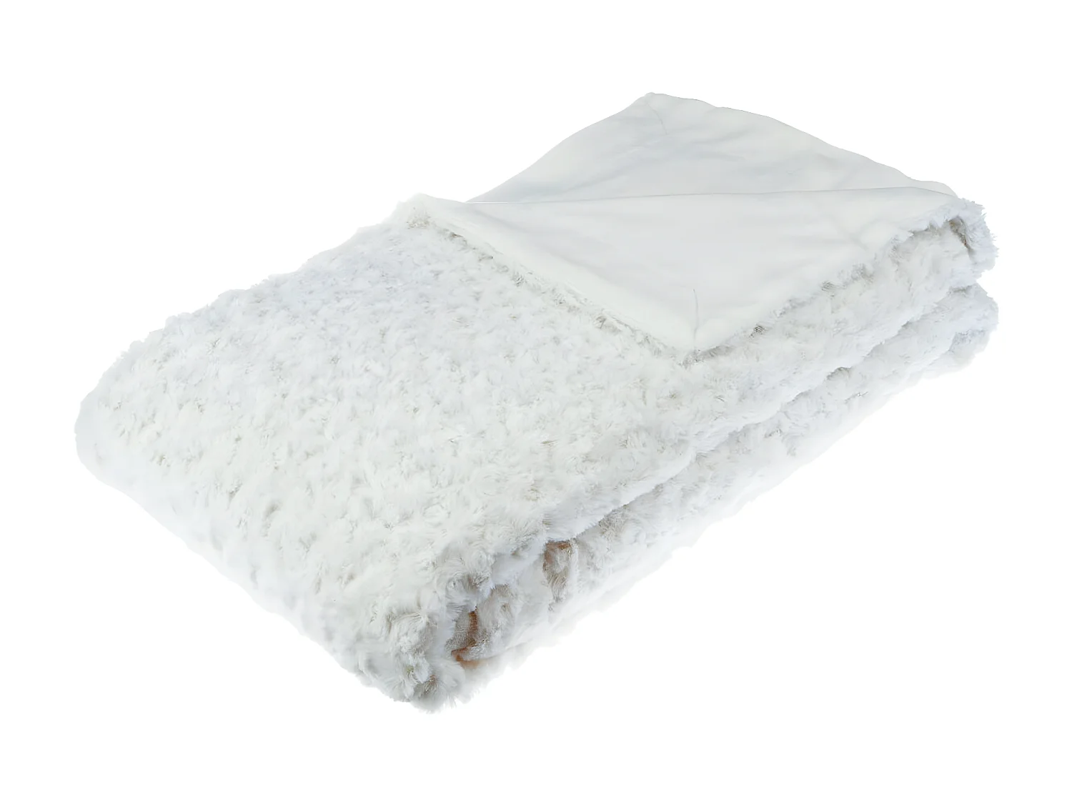 Plaid Ecru Fourrure Bouclée 180 x 230 cm