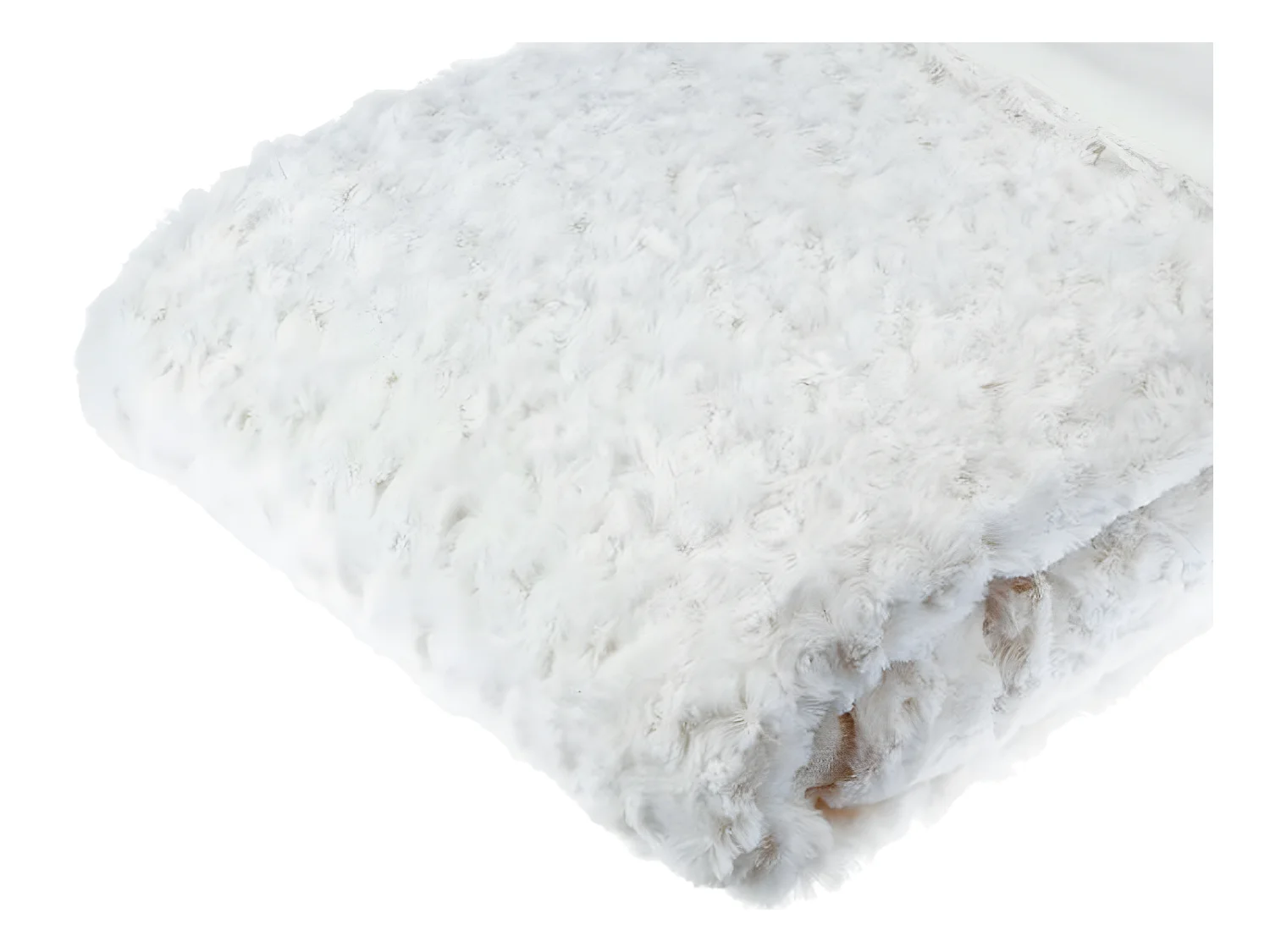 Plaid Ecru Fourrure Bouclée 180 x 230 cm