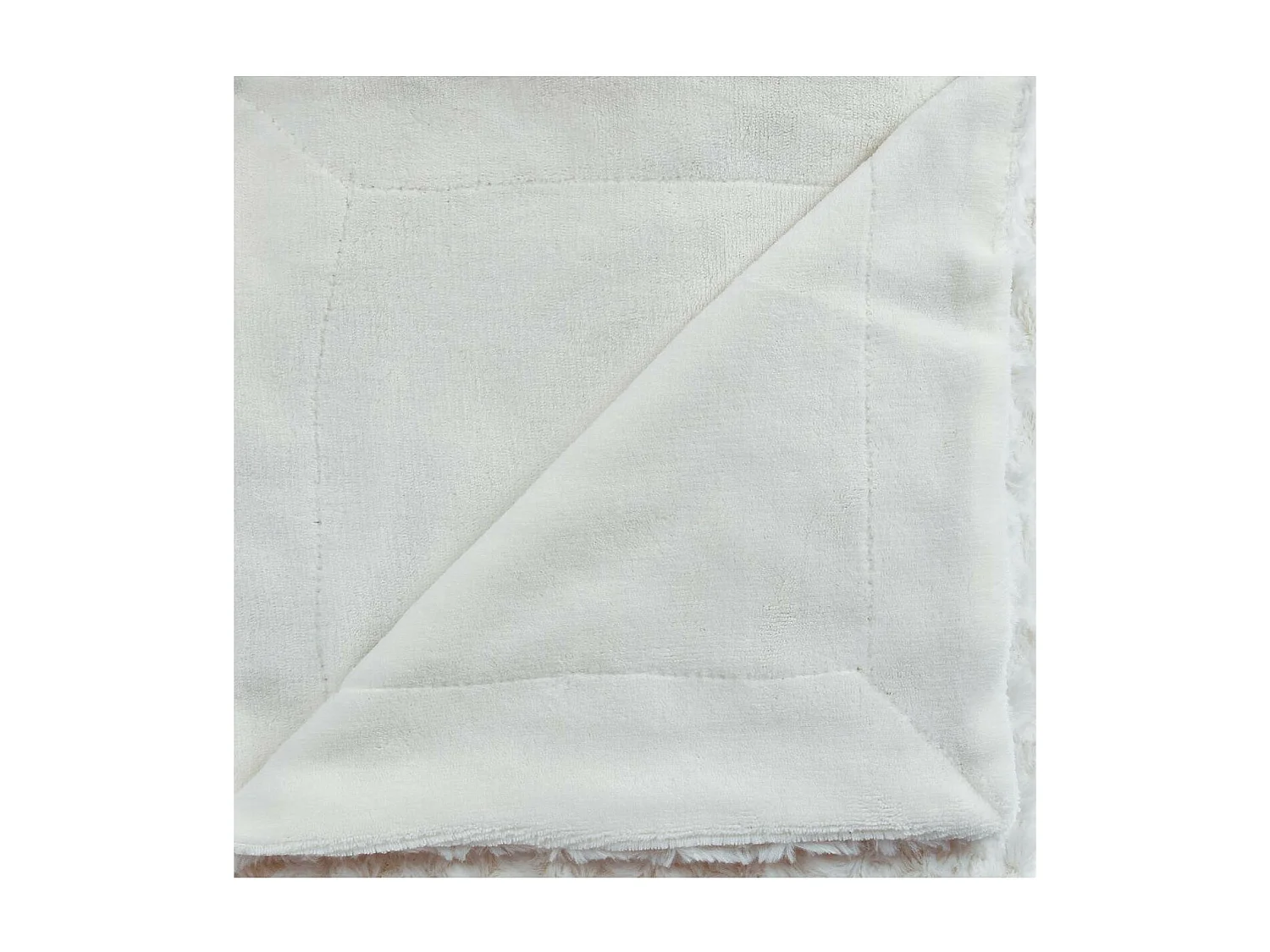 Plaid Imitation Fourrure "Bouclée" 180x230cm Écru