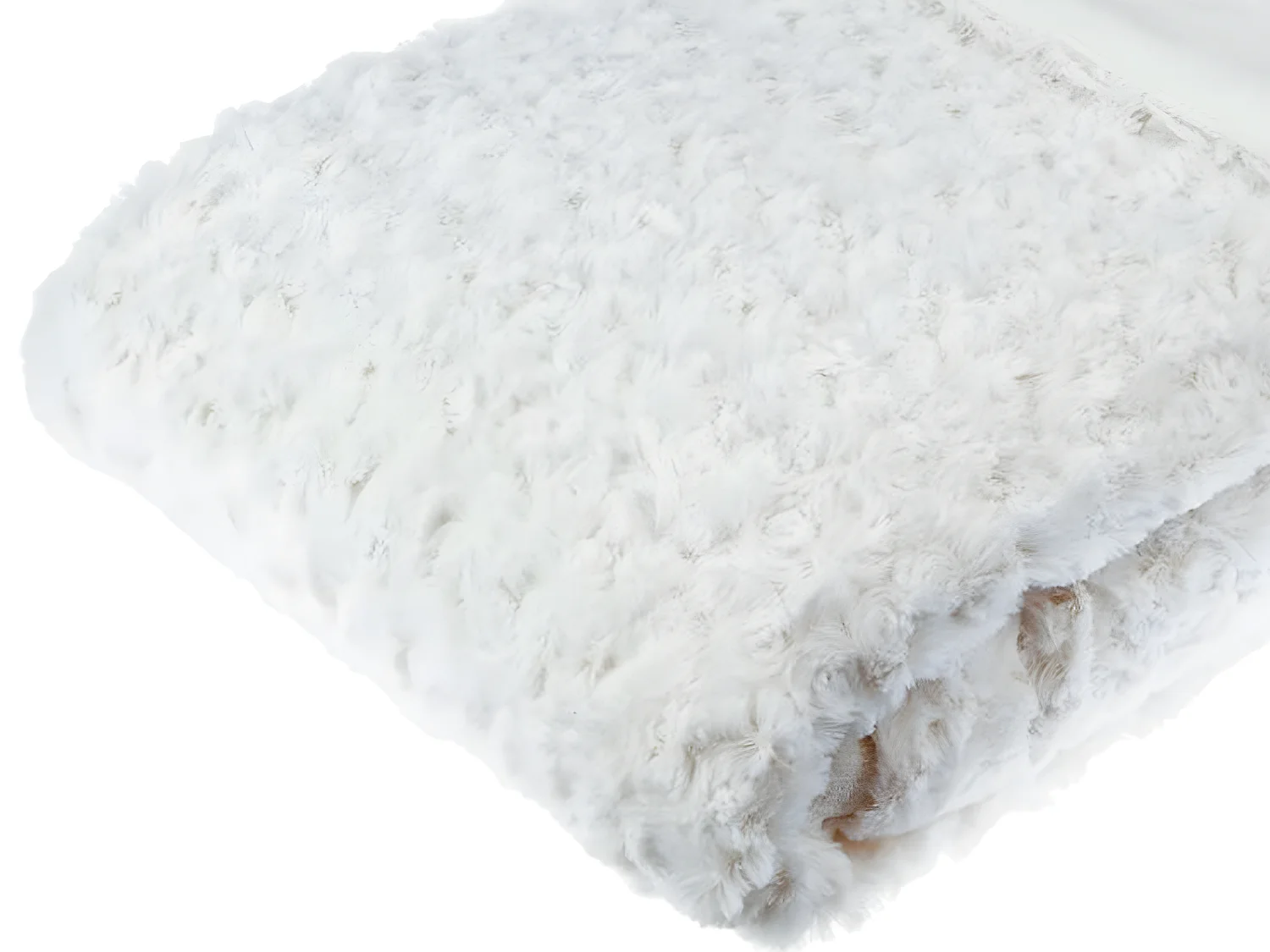 Plaid Imitation Fourrure "Bouclée" 180x230cm Écru