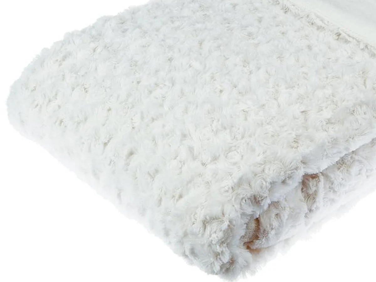 Plaid Imitation Fourrure "Bouclée" 180x230cm Écru