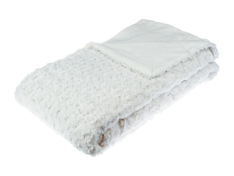 Plaid Imitation Fourrure "Bouclée" 180x230cm Écru