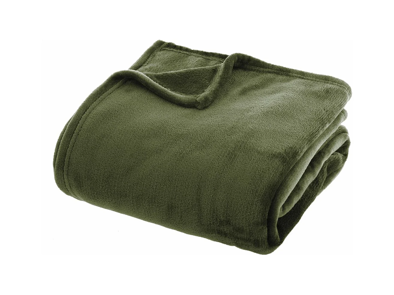 Plaid Flanelle Vert Kaki 130 x 180 cm