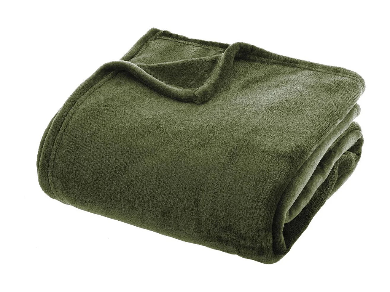 Plaid Flanelle Vert Kaki 130 x 180 cm