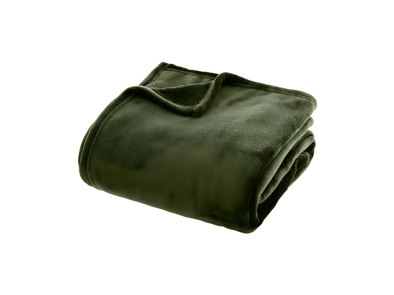 Plaid Flanelle Vert Kaki 180 x 230 cm