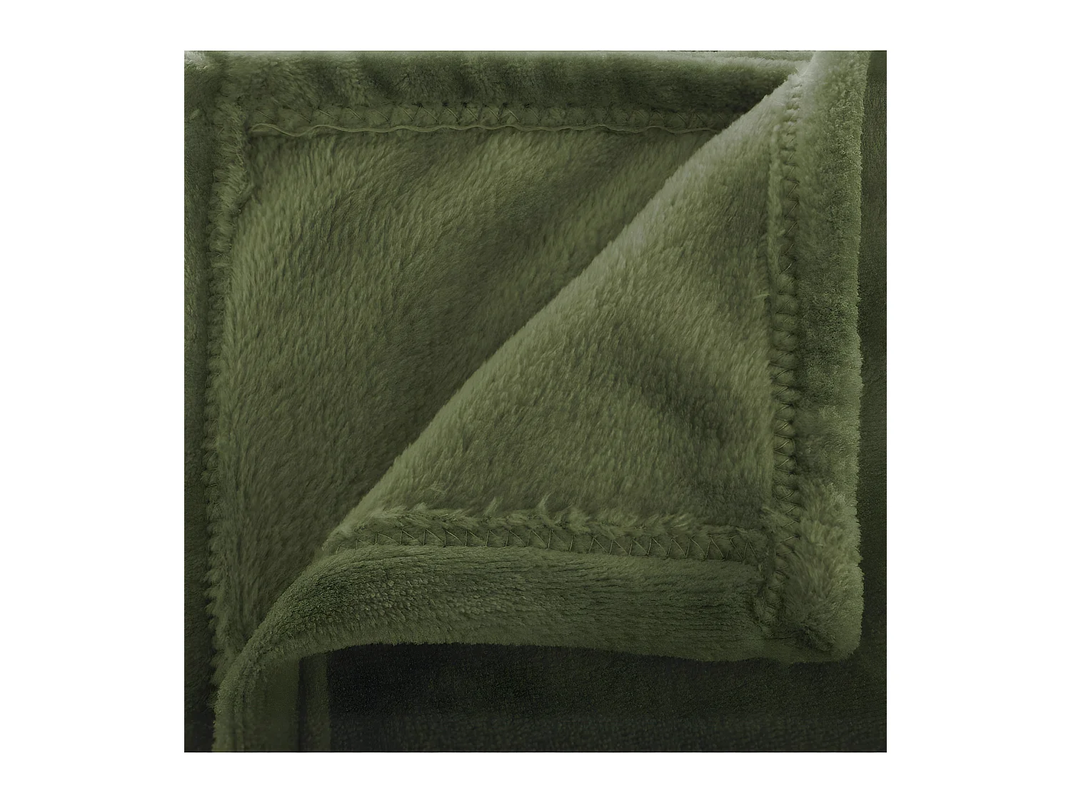 Plaid Flanelle Vert Kaki 180 x 230 cm