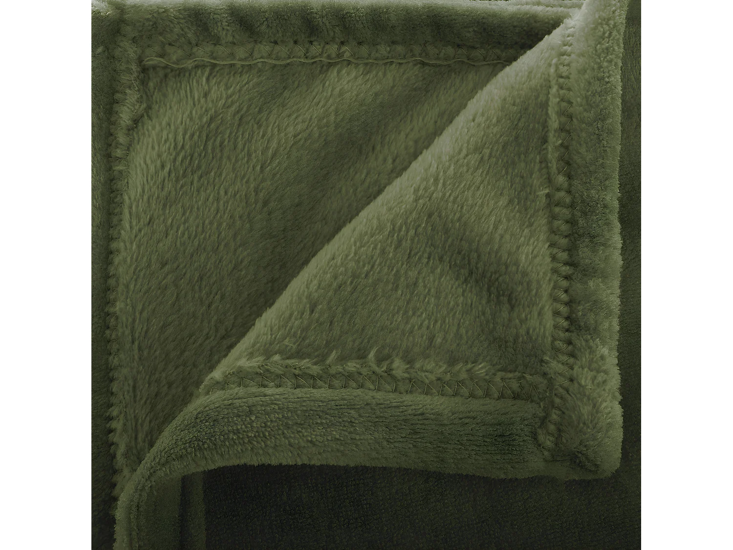 Plaid Flanelle Vert Kaki 180 x 230 cm