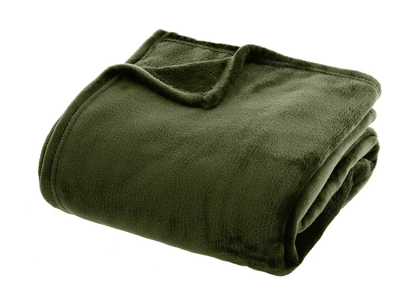 Plaid Flanelle Vert Kaki 180 x 230 cm