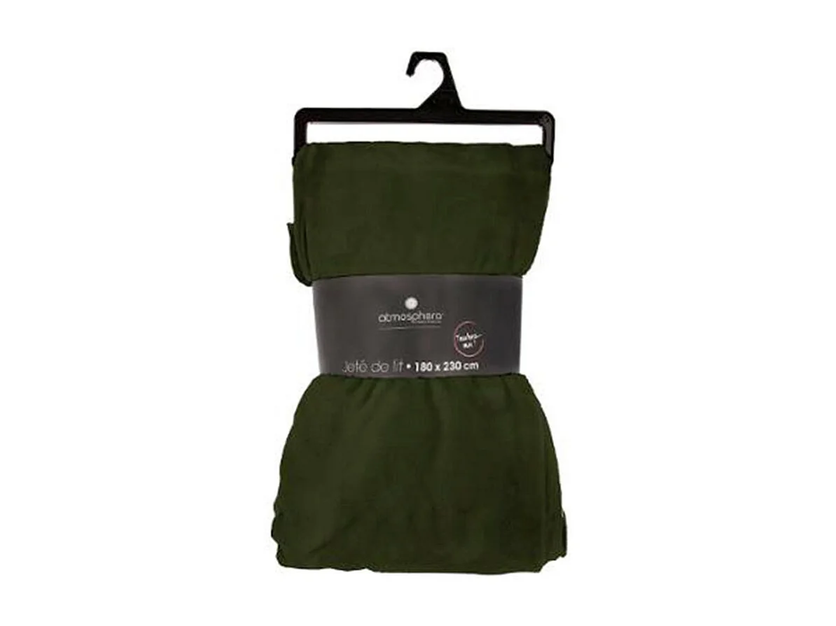 Plaid Flanelle Vert Kaki 180 x 230 cm