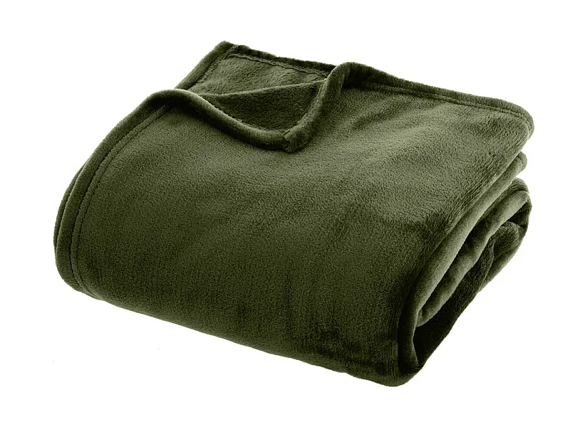 Plaid Flanelle Vert Kaki 180 x 230 cm