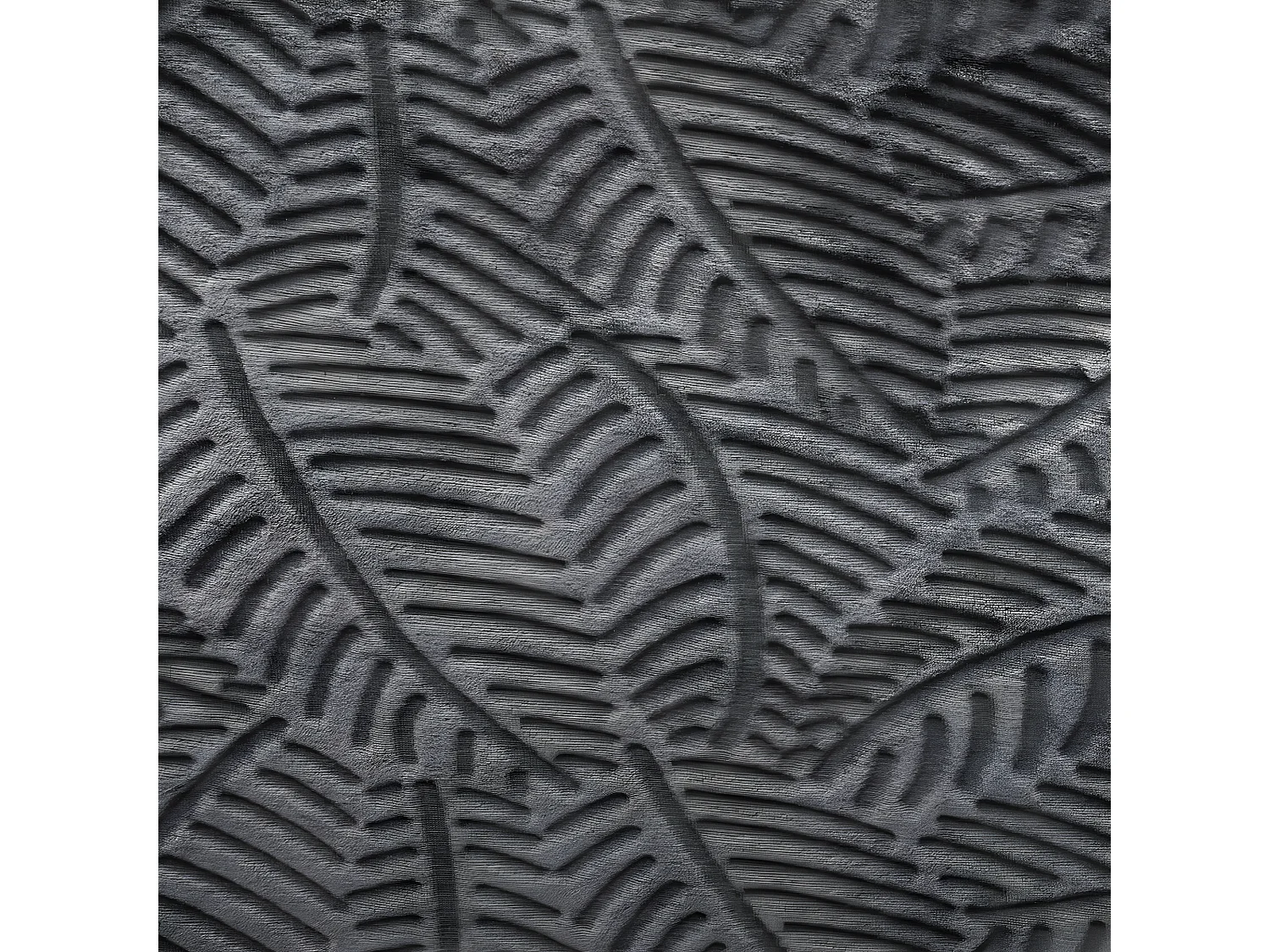 Plaid Gris motif Feuille en relief 220 x 240 cm