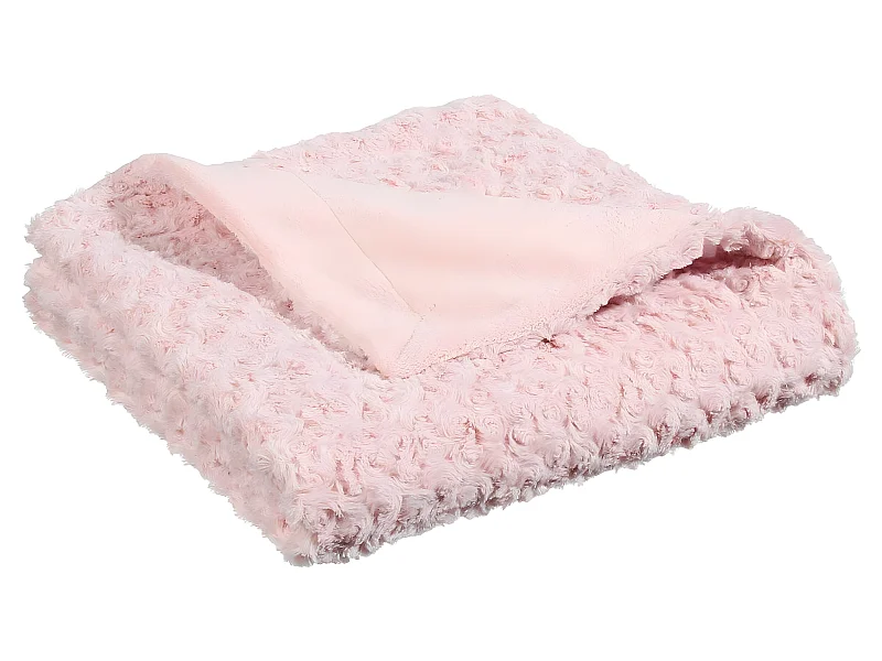 Plaid Rose Fourrure Bouclée 120 x 160 cm