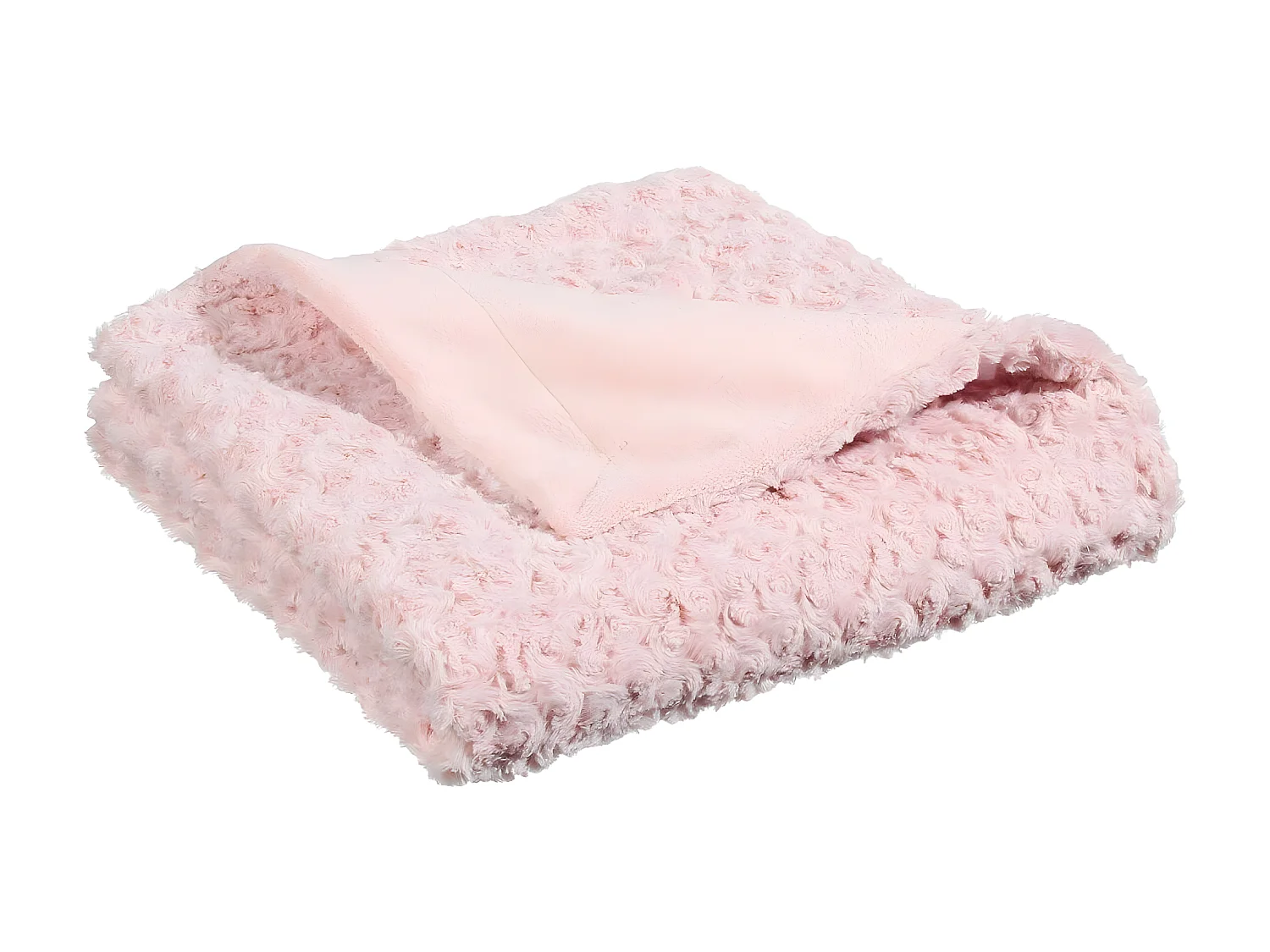 Plaid Rose Fourrure Bouclée 120 x 160 cm