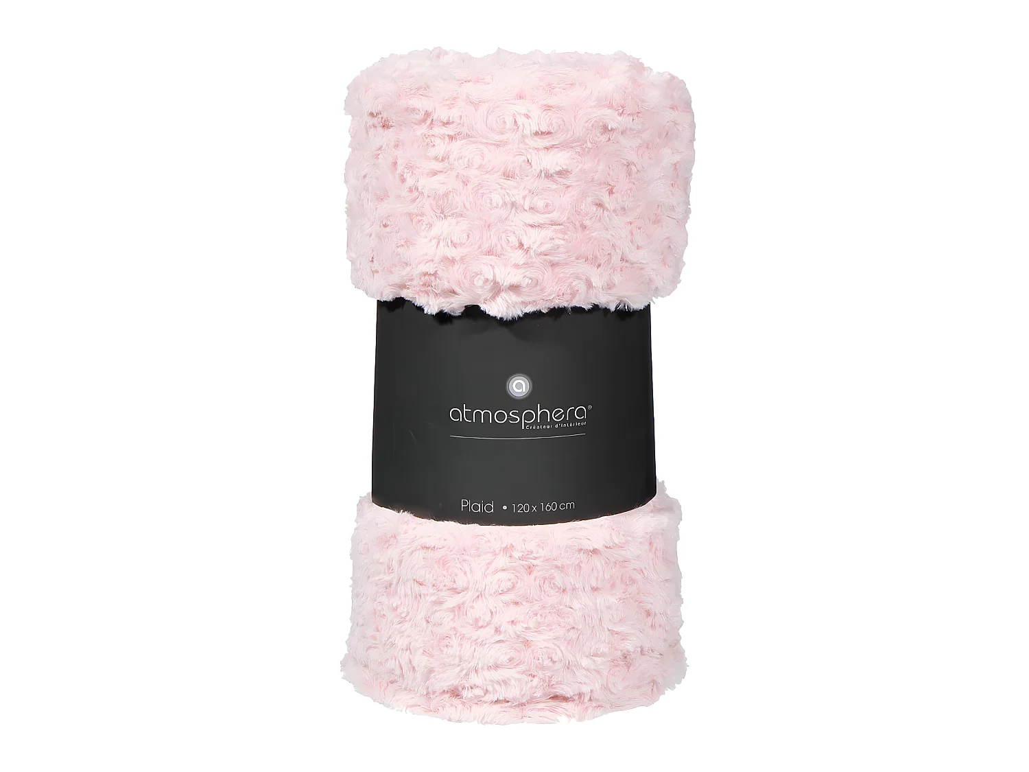 Plaid Rose Fourrure Bouclée 120 x 160 cm