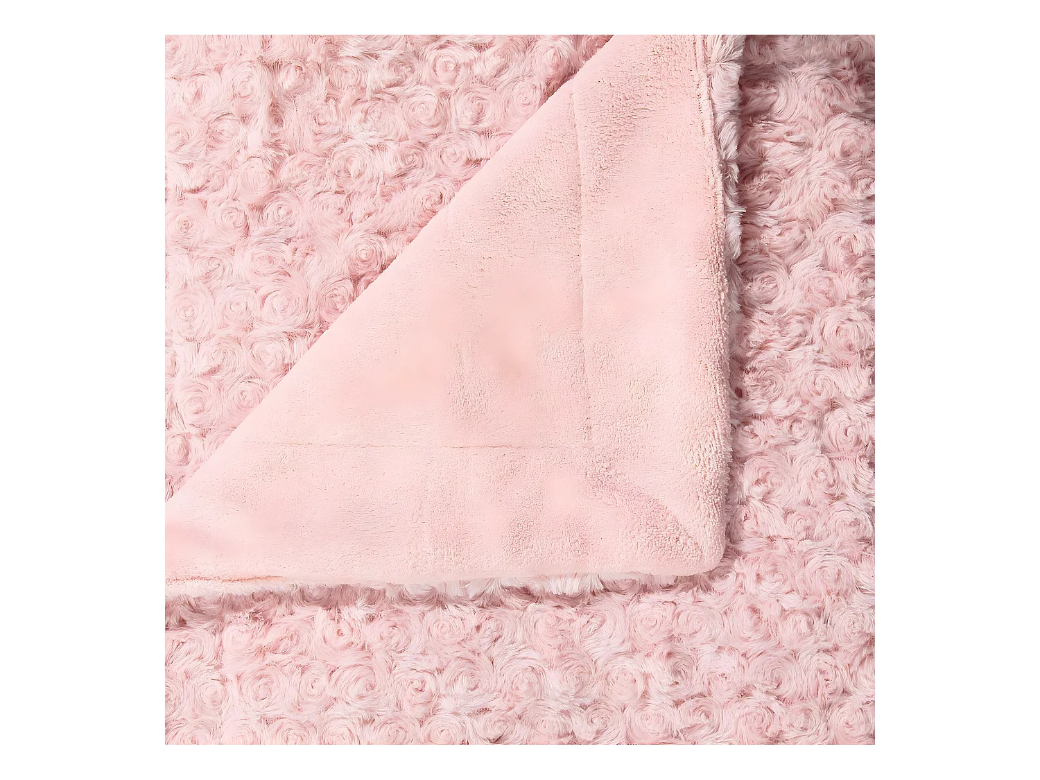 Plaid Rose Fourrure Bouclée 120 x 160 cm