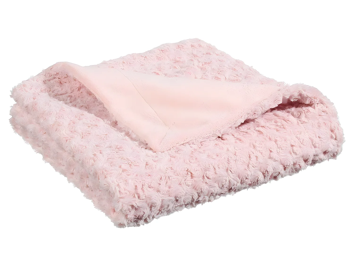 Plaid Rose Fourrure Bouclée 120 x 160 cm