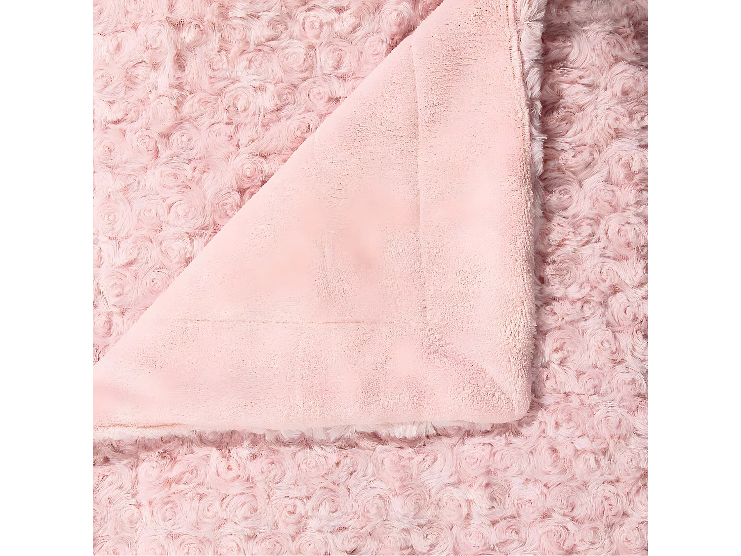 Plaid Rose Fourrure Bouclée 120 x 160 cm