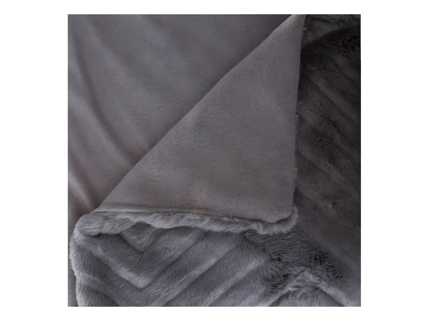 Plaid en Fourrure Gris Foncé motif en relief  120 x 160 cm