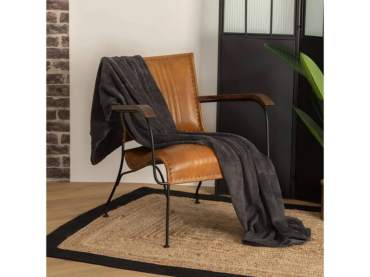 Plaid Microfibre Gris foncé 130x180 cm