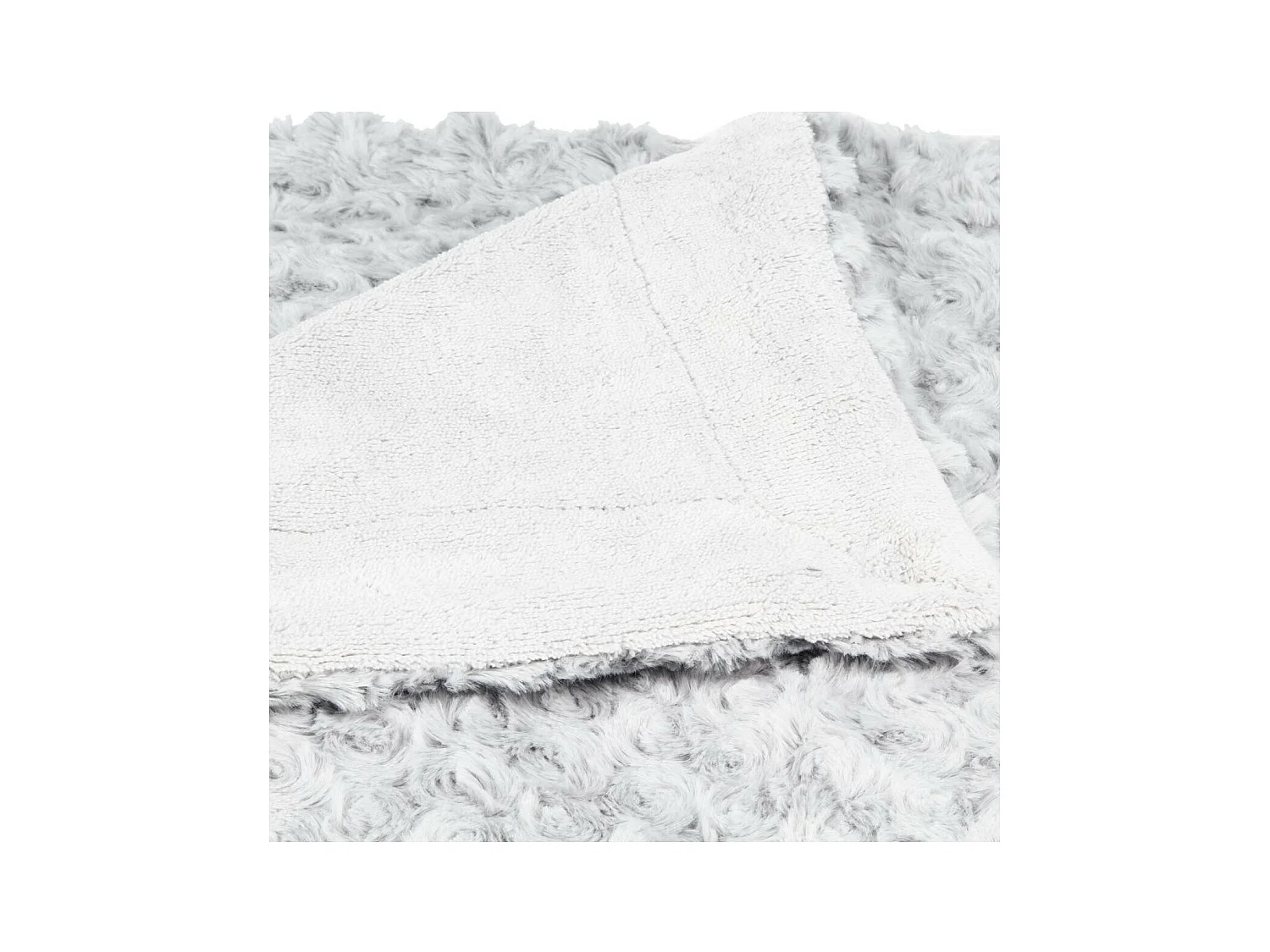 Plaid Gris clair Fourrure Bouclée 180 x 230 cm