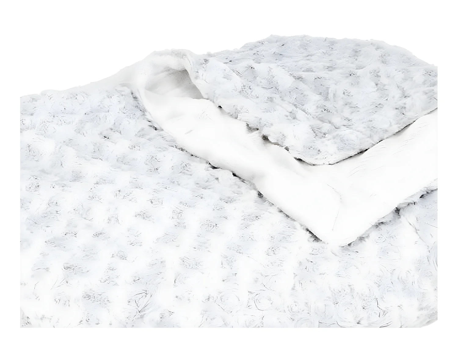 Plaid Gris clair Fourrure Bouclée 180 x 230 cm