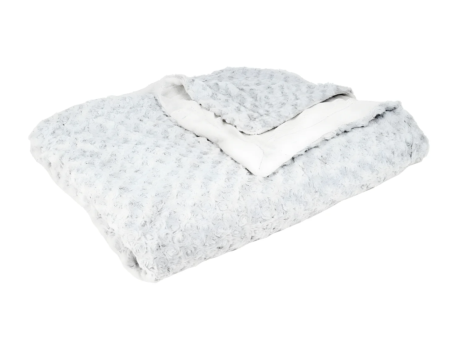 Plaid Gris clair Fourrure Bouclée 180 x 230 cm