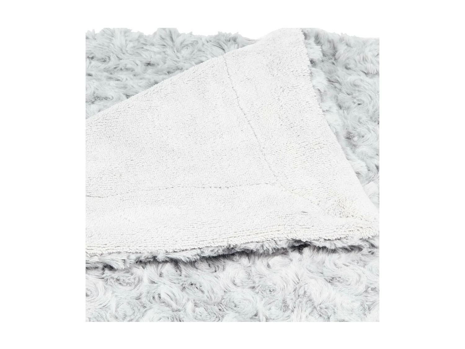 Plaid Gris clair Fourrure Bouclée 180 x 230 cm