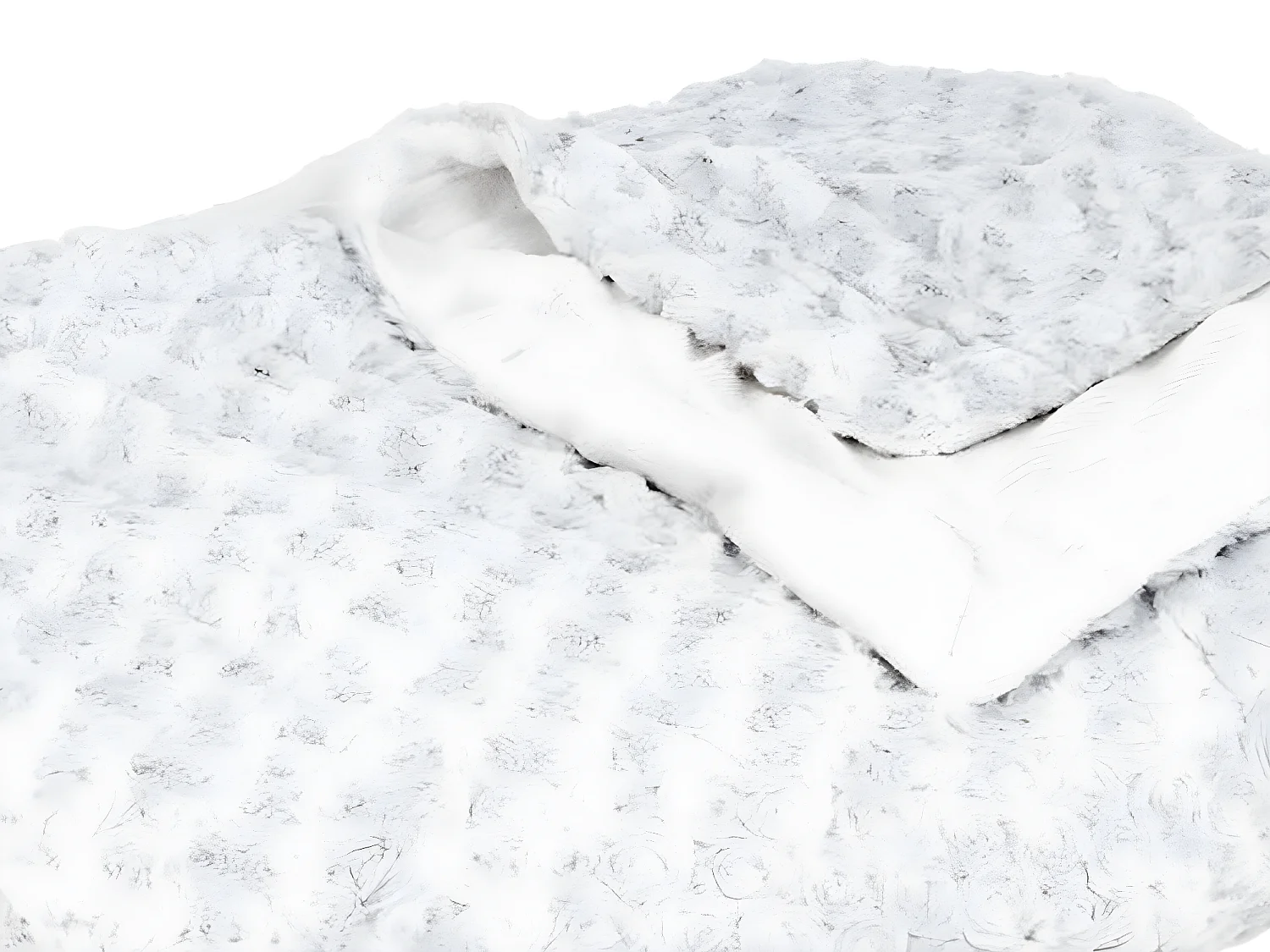 Plaid Gris clair Fourrure Bouclée 180 x 230 cm