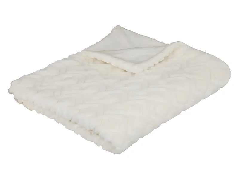 Plaid en Flanelle et Fourrure Blanche 120x160 cm