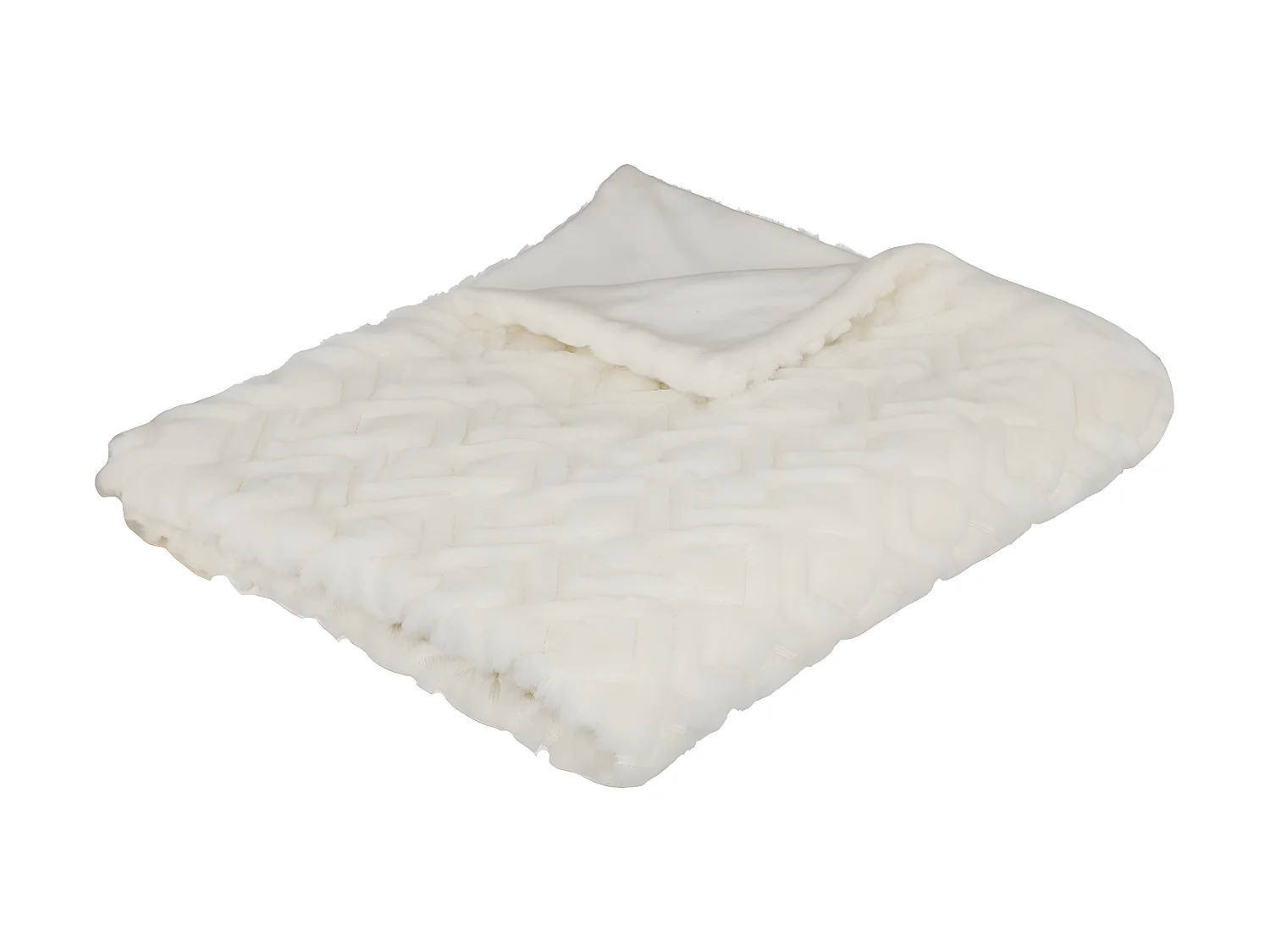 Plaid en Flanelle et Fourrure Blanche 120x160 cm