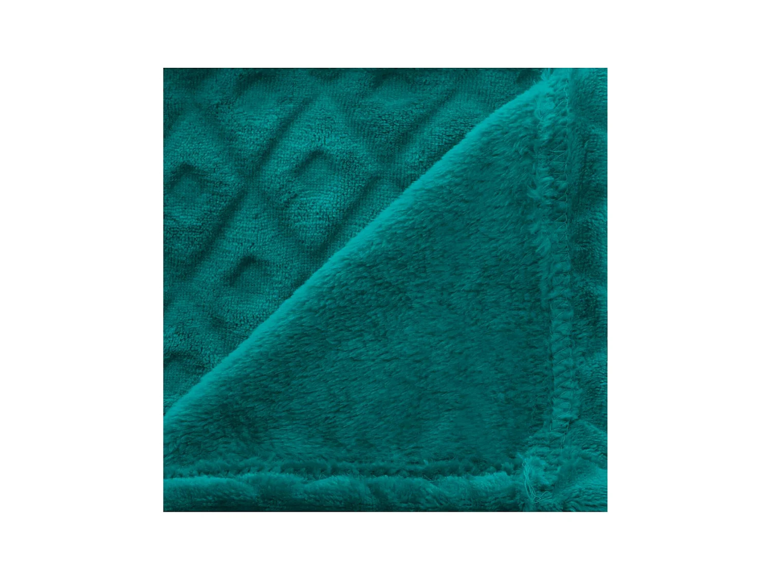 Plaid Bleu Canard motif Losange en relief  180 x 230 cm