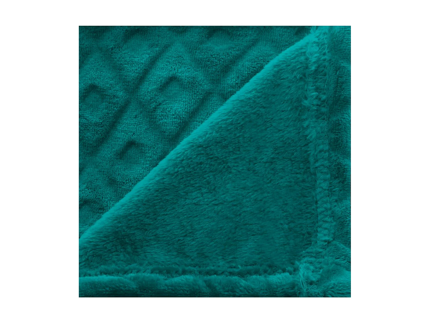 Plaid Bleu Canard motif Losange en relief  180 x 230 cm