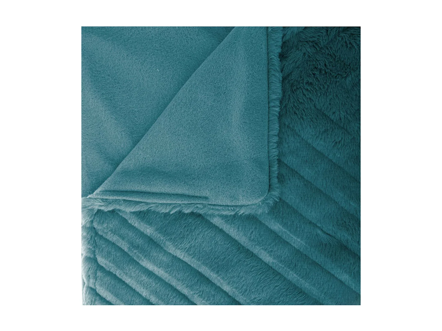 Plaid en Fourrure Bleu Canard motif en relief 120 x 160 cm