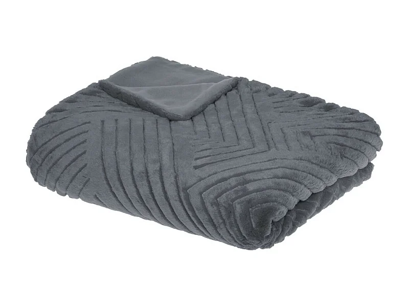 Plaid en Fourrure Gris Foncé motif en relief 180 x 230 cm