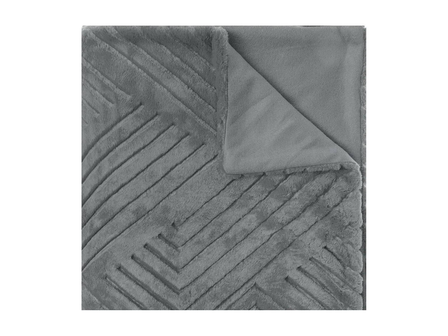 Plaid en Fourrure Gris Foncé motif en relief 180 x 230 cm